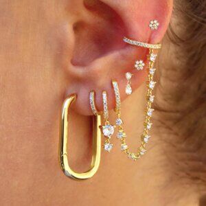 Brand NEW Handmade Korean Fashion Chain Hoop Earrings For Women Mother